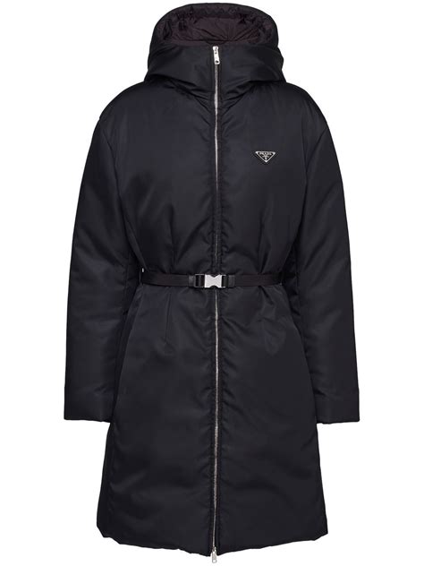 Nylon down coat with hood 